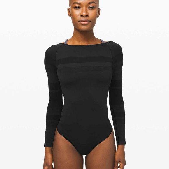 Lululemon Gleam and Glow Bodysuit Black Size 8 - Picture 6 of 10